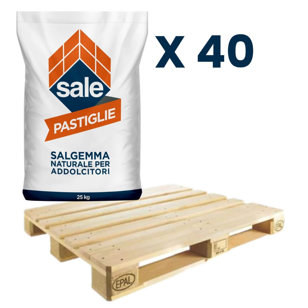 ITALKALI PASTIGLIE DI SALGEMMA SALE ADDOLCITORE SACCHI DA 25 KG – BANCALE DA 40 SACCHI
