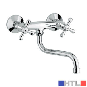 EMMEVI GRUPPO LAVELLO A PERETE CON BOCCA A "S" GIREVOLE CROMO SERIE EASY ART.17005S