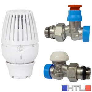 GIACOMINI KIT VALVOLA + DETENTORE E TESTA TERMOSTATICA 1/2" PREDISPOSTA ATTACCO RAME E MULTISTRATO