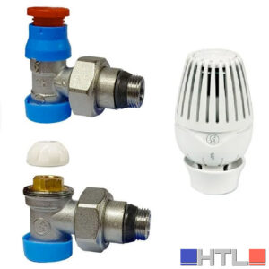 GIACOMINI KIT VALVOLA + DETENTORE E TESTA TERMOSTATICA 3/8" PREDISPOSTA ATTACCO RAME E MULTISTRATO