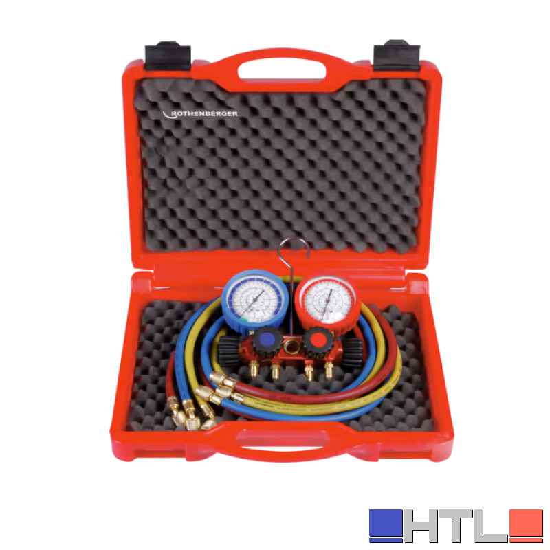 ROTHEMBERGER Kit gruppo manometrico Plus, 4 vie, R22, R407, R134