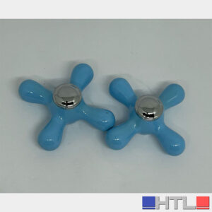 RAF COPPIA MANIGLIE STELLA DECO' CELESTE/TURCHESE