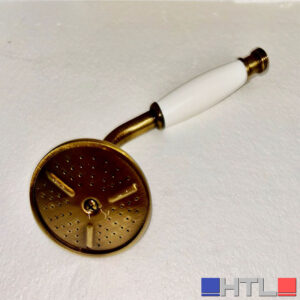 DOCCETTA PER DOCCIA RETRO' STILE ANTICO OTTONE ANTICO/BIANCO