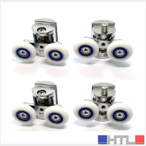 KIT COMPLETO DI 4 pz. CUSCINETTI CON DUE RUOTE BOX DOCCIA AB