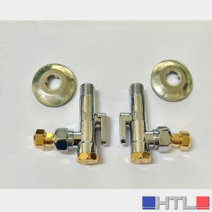 F.LLI FRATTINI COPPIA RUBINETTI CON FILTRO A SNODO CROMO/ORO SERIE MAGNUM