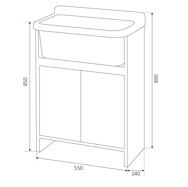 MOBILE PILOZZA LAVANDERIA LAVATOIO ORAZIO SALVASPAZIO INGOMBRA SOLO 55 x 35 CM - immagine 3