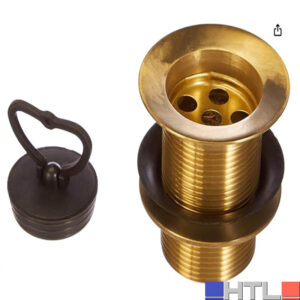 PILETTA IN OTTONE SENZA TROPPOPIENO PER LAVATOIO IN CEMENTO 1"1/4