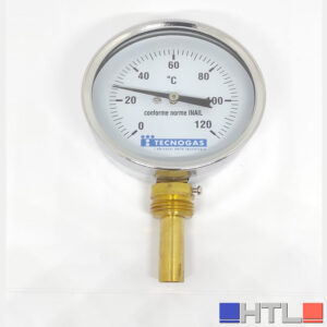 TECNOGAS TERMOMETRO ATTACCO RADIALE DA 0 A 120 C° 1/2" PER POZZETTI GAMBO 50