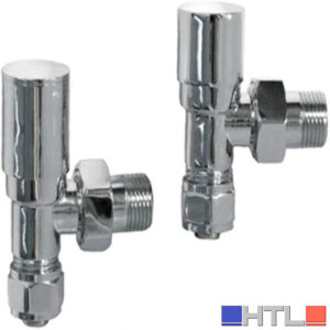 Valvola + detentore multistrato cromo per radiatori 1/2 x 16mm