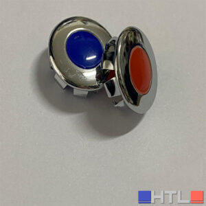 PLACCHETTE CROMATE ROSSO E BLU PER RUBINETTO MANIGLIA PLACCA PLACHETTE CROMO