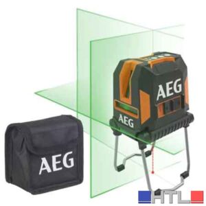 LIVELLA LASER VERDE CON PIOMBO 'CLG330-K' AEG 3 linee - Portata fino a 30 metri