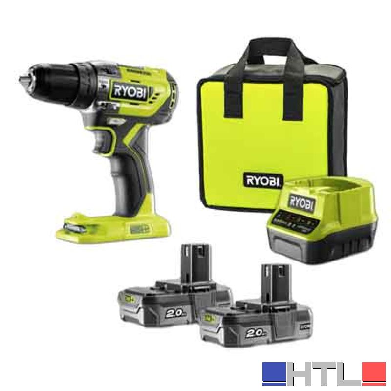 TRAPANO AVVITATORE A PERCUSSIONE A BATTERIA BRUSHLESS 'R18PD5-220S' RYOBI 18V 2,0Ah