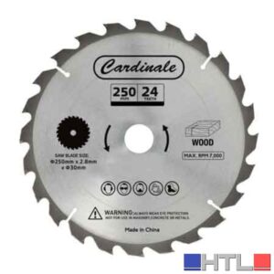 DISCO DI RICAMBIO PER SEGA CIRCOLARE CON BANCHETTO CARDINALE Ø 250 mm - 24 denti