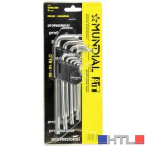 SERIE CHIAVI PROLUNGATE TORX MUNDIAL 9 pezzi (TX 10 a 50)
