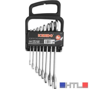 SERIE CHIAVI A FORCHETTA CON SUPPORTO KENDO 8 PEZZI Contenuto 6-7-20-22 mm