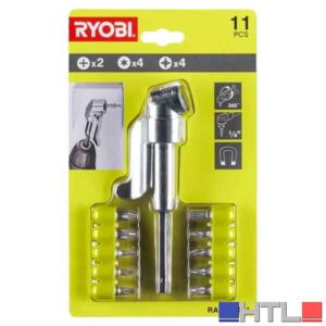 KIT SNODO ANGOLARE PER AVVITATORI 'RAKRAD11' RYOBI Con 10 inserti