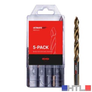 SERIE PUNTE 'HSS COBALTO 5%' IN ASTUCCIO RUKO 5 pezzi - 4÷10 mm