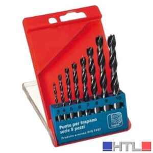 SERIE PUNTE PER LEGNO 8 pezzi - 3÷10 mm