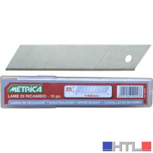 LAMA DI RICAMBIO PER CUTTER PROFESSIONALE METRICA 18x110x0,5 mm - Confezione 10 pezzi