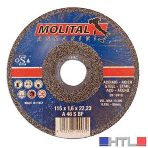 DISCO DA TAGLIO PER FERRO SOTTILE MOLITAL Ø 115x1,0 mm (Confezione da 50 pezzi)
