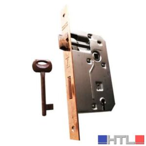 SERRATURA PER PORTE IN LEGNO 'PATENT' FRONTALE BORDO QUADRO BONAITI E30 - Bronzata