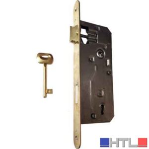 SERRATURA PER PORTE IN LEGNO 'PATENT GRANDE' FRONTALE BORDO TONDO BONAITI E40 - Ottonata