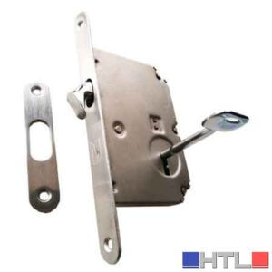 SERRATURA PER PORTE SCORREVOLI A GANCIO BONAITI E50 - Cromo satinato