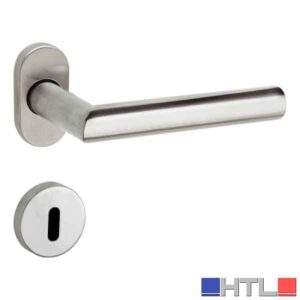 MANIGLIA INOX 'OLANDA' CON ROSETTA E BOCCHETTA Colore Inox satinato