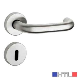 MANIGLIA INOX 'SPAGNA' CON ROSETTA E BOCCHETTA Colore Inox satinato