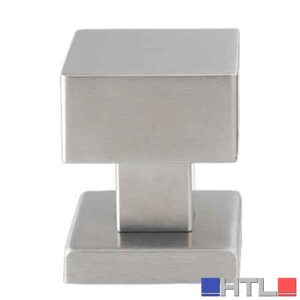 POMOLO FISSO INOX 'QUADRO' 50x50x23 mm  - Colore Inox satinato (Confezione da 2 pezzi)