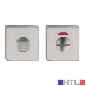NOTTOLINO WC E SEGNALATORE 'QUADRO' 50x50 mm - Colore Inox satinato