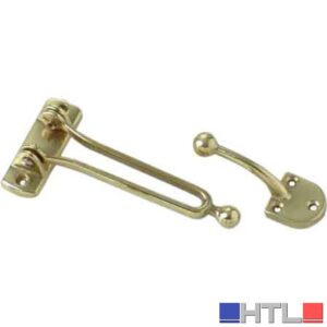 GANCIO DI SICUREZZA PER PORTE 130x65 mm - Ottone lucido (Confezione da 2 pezzi)