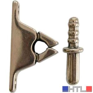 PINZA FERMAPORTE CON INCONTRO Ottone bronzato (Confezione da 10 pezzi)