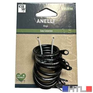 ANELLI PER SCORRITENDA A STRAPPO Ø 40x32 mm, Colore Bianco opaco - Confezione 10 pezzi