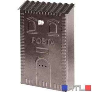 CASSETTA POSTALE 'RUSTICA' CASETTA CON TEGOLE mm 270x100x400h - Nera
