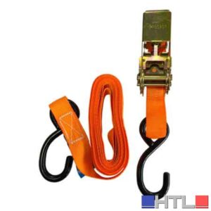 CINGHIA DI ANCORAGGIO CON MINI CRICCHETTO E GANCI 25 mm x 4 mt