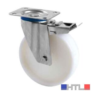 RUOTA INDUSTRIALE GIREVOLE C/FRENO ART. 119 AVO 100x30 mm - portata 150 kg