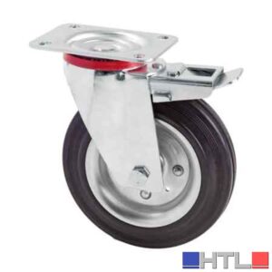 RUOTA INDUSTRIALE GIREVOLE ART. 103 AVO C/FRENO 180x45 mm - portata 170 kg
