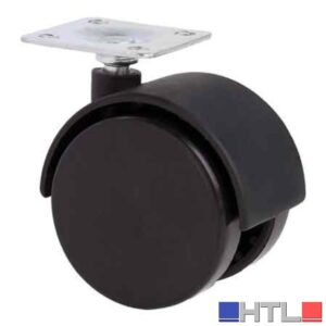 RUOTA ARREDAMENTO GEMELLATA CON PIASTRA 30 mm - portata 25 kg (Confezione da 4 pezzi)