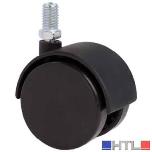 RUOTA ARREDAMENTO GEMELLATA CON PERNO 30 mm - fil. M8 - portata 25 kg (Confezione da 4 pezzi)