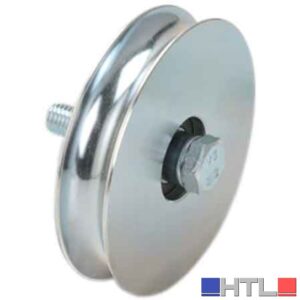 RUOTA CON BULLONE PER CANCELLI GOLA TONDA 100 mm