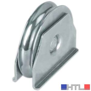 RUOTA CON SUPPORTO LATERALE PER CANCELLI GOLA TONDA  140 mm - Gola Ø 20 mm
