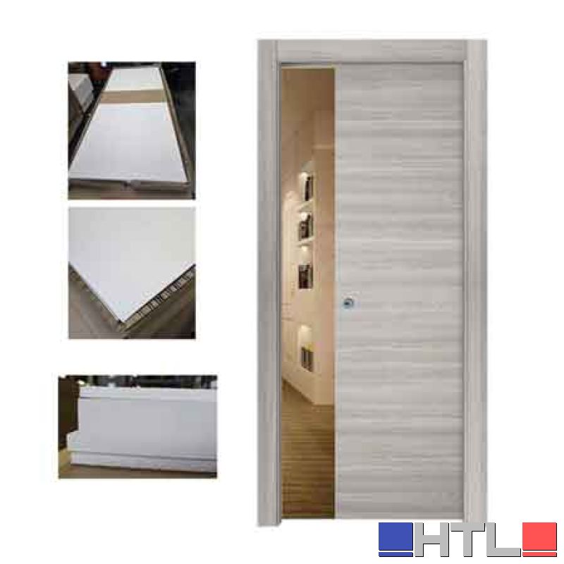 PORTA SCORREVOLE REVERSIBILE OLMO GRIGIO EFFETTO VENATO 600x2100h mm