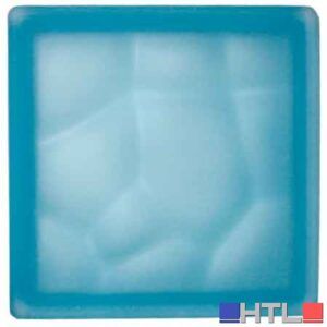 VETROMATTONE ONDULATO CELESTE SATINATO 19x19x8 cm (Confezione da 6 pezzi)