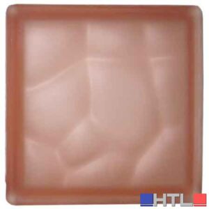 VETROMATTONE ONDULATO ROSA SATINATO 19x19x8 cm (Confezione da 6 pezzi)