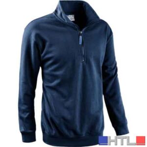 FELPA CON ZIP CORTA BLU Tg. L (52-54)