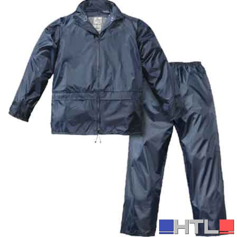 COMPLETO GIACCA E PANTALONE IMPERMEABILE 200 GR Tg. L - colore blu