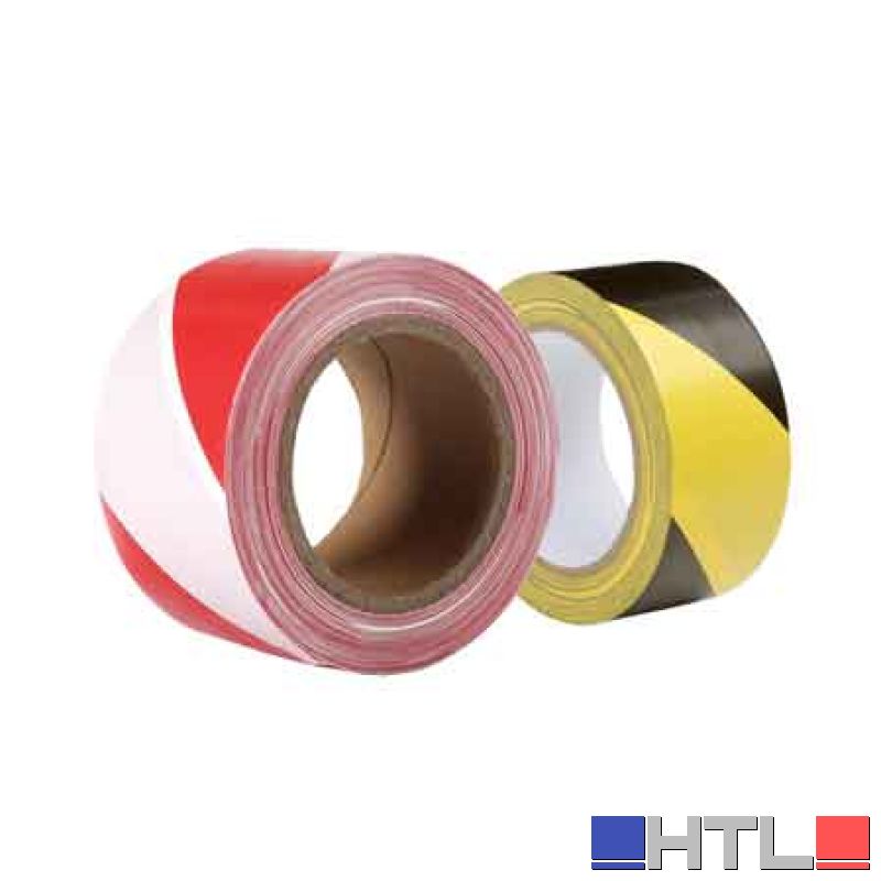 NASTRO SEGNALETICO ADESIVO 50 mm x 33 mt - Colore bianco/rosso