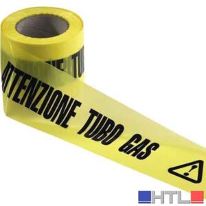 NASTRO SEGNALETICO 'ATTENZIONE TUBO GAS' 10 cm x 200 mt