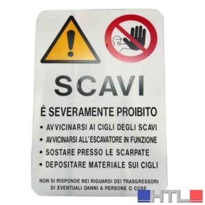CARTELLO 'ATTENZIONE SCAVI' 40x60 cm (Confezione da 10 pezzi)